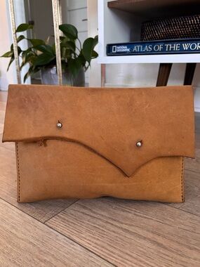 Brown Leather Clutch